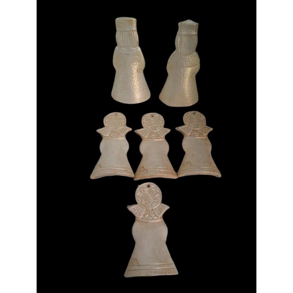 1976 Duncan Enterprise Ceramic Angel 4 in 2 wise Men Christmas Ornament - Picture 9 of 9